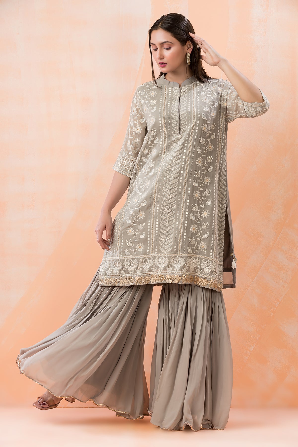 Designer Kurti-Pant Set with Heavy Embroidery