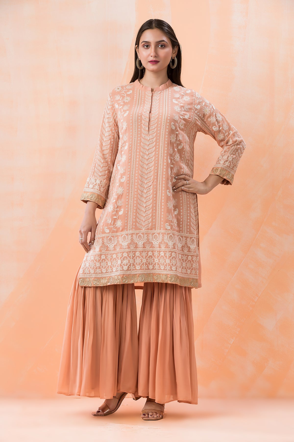 Designer Kurti-Pant Set with Heavy Embroidery