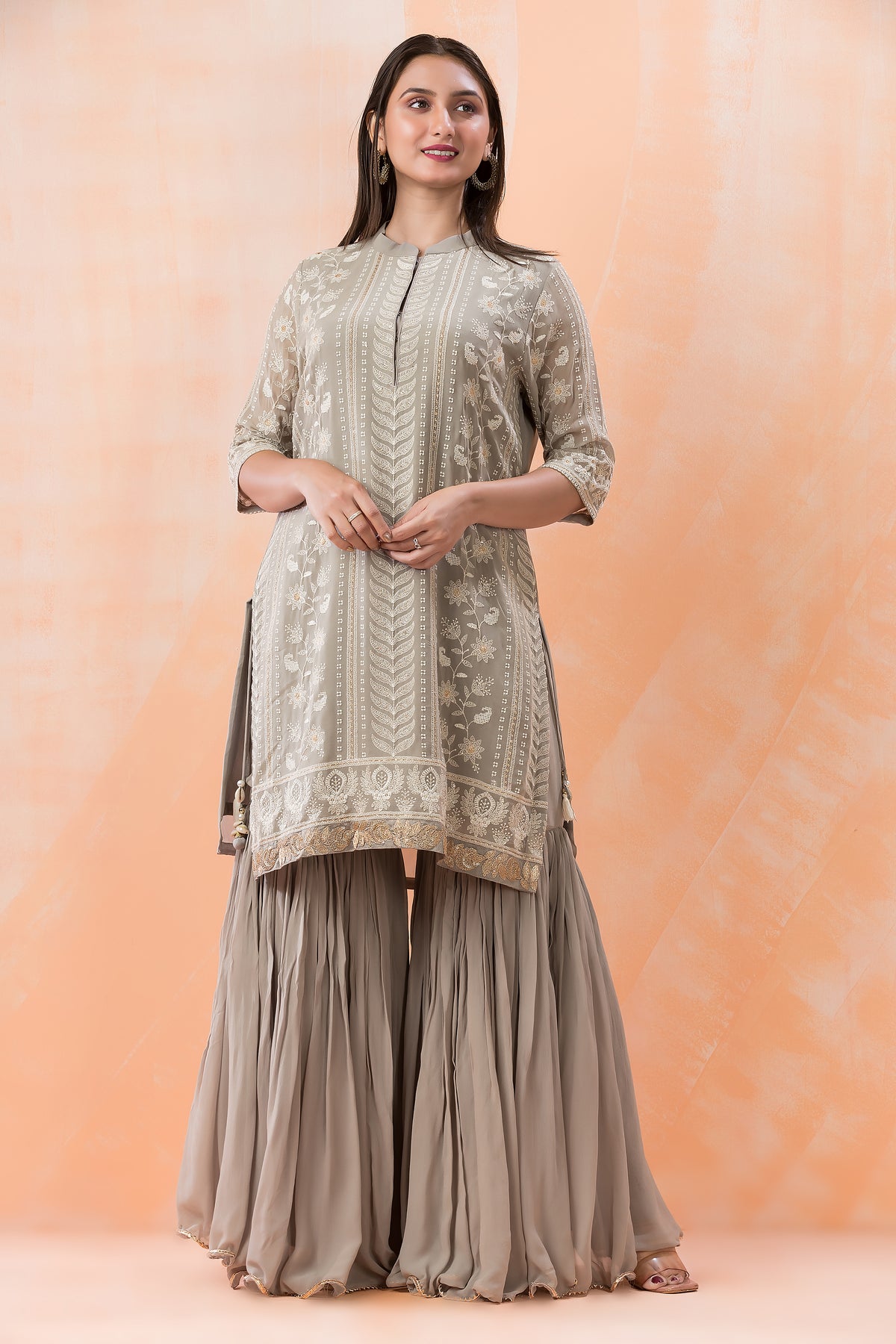 Designer Kurti-Pant Set with Heavy Embroidery