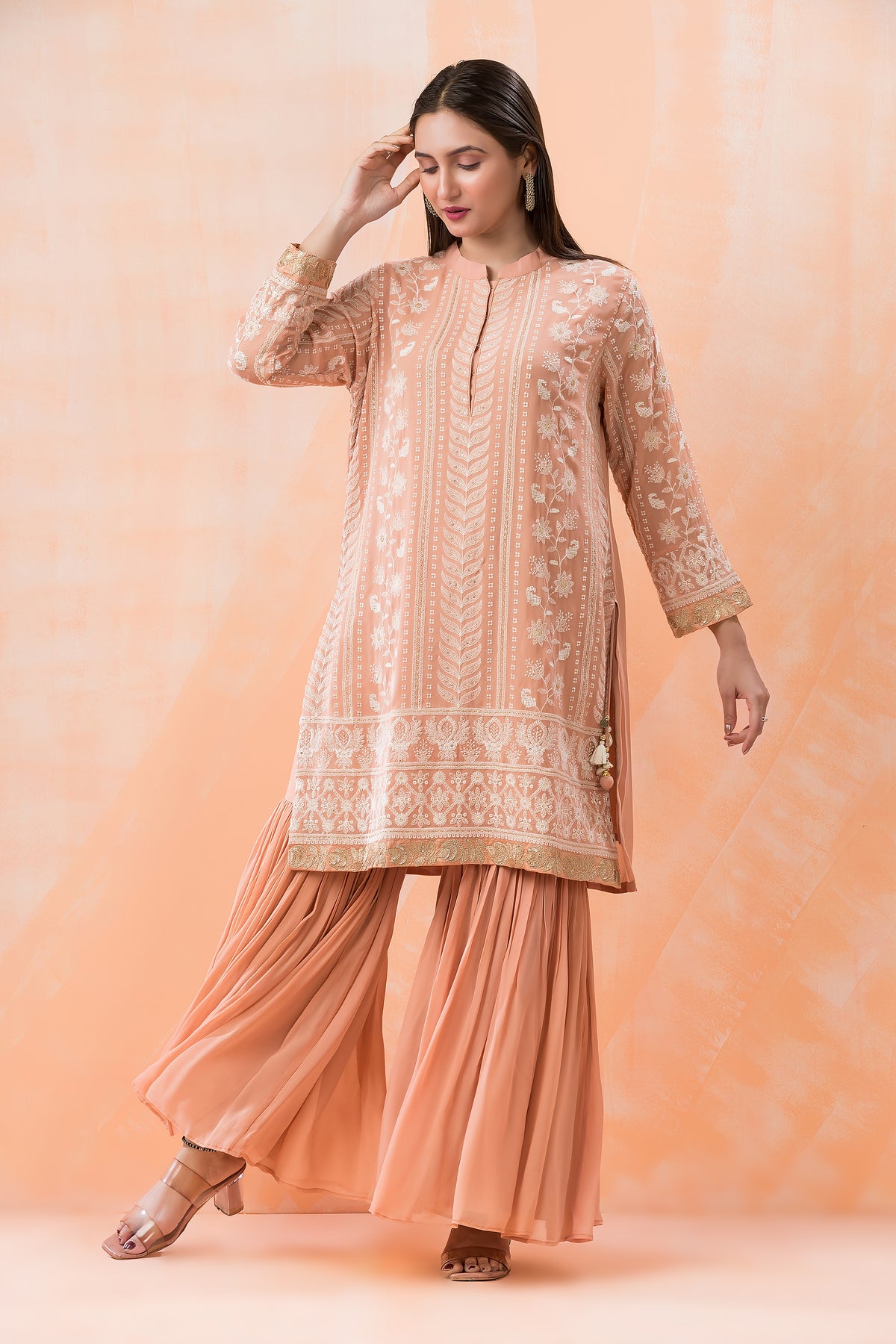 Designer Kurti-Pant Set with Heavy Embroidery