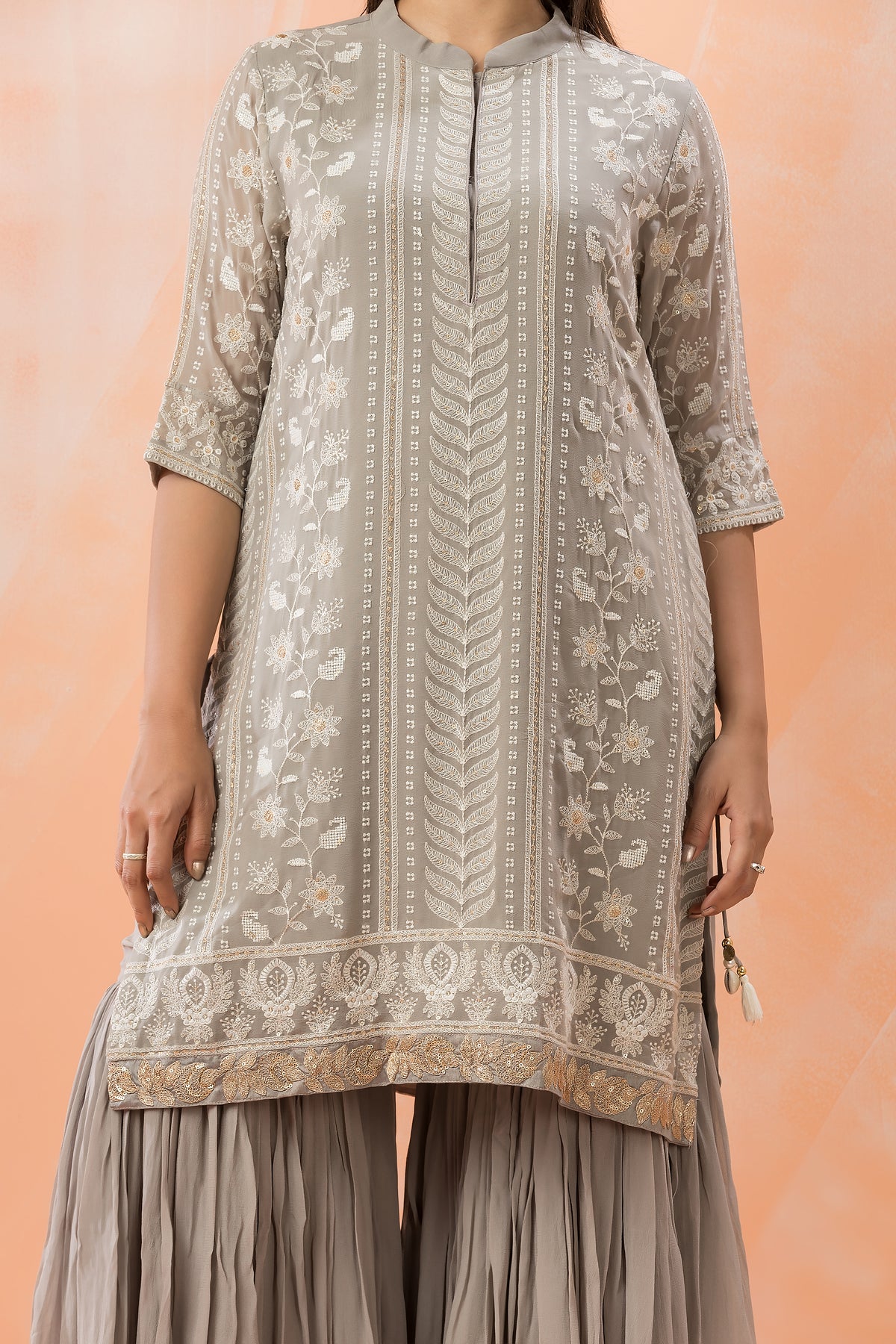 Designer Kurti-Pant Set with Heavy Embroidery