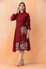Knee Length Designer Silk Dress