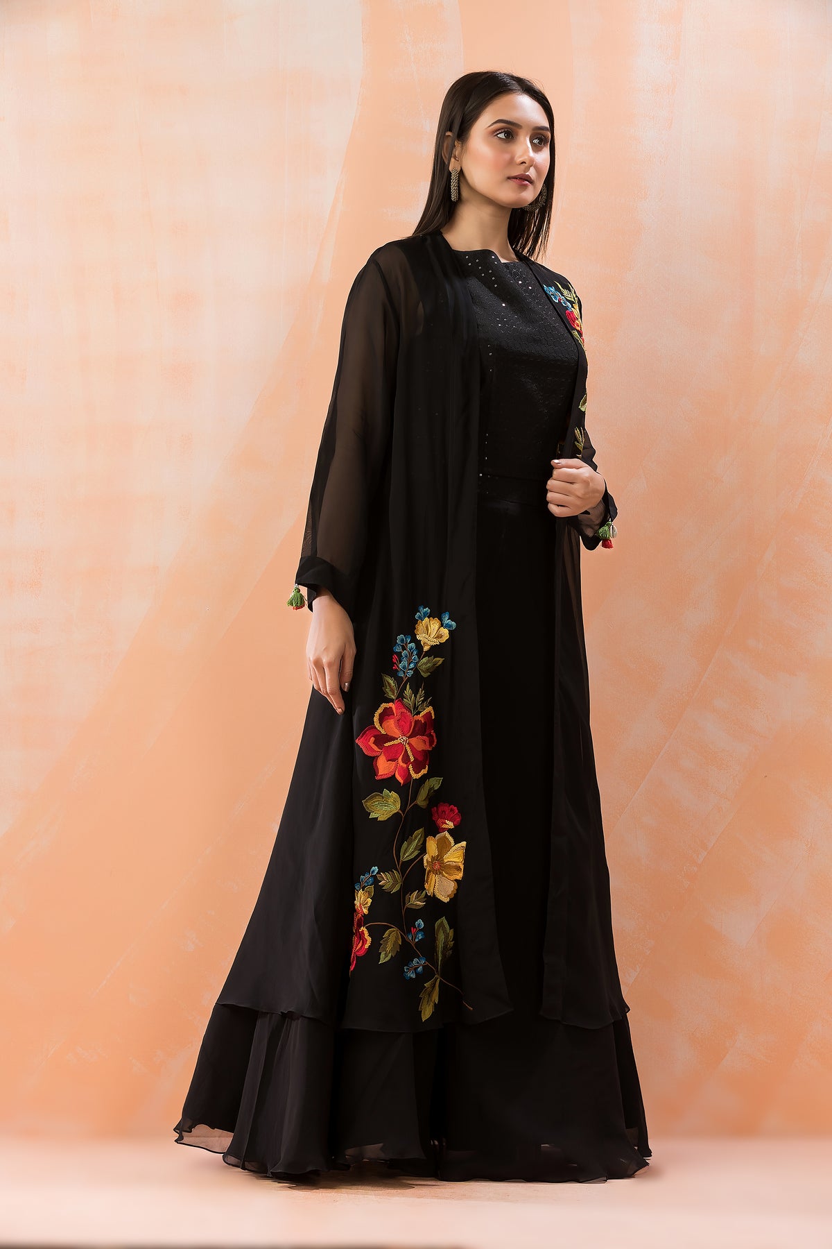 Heavy Embroidered Designer Gown with Jacket