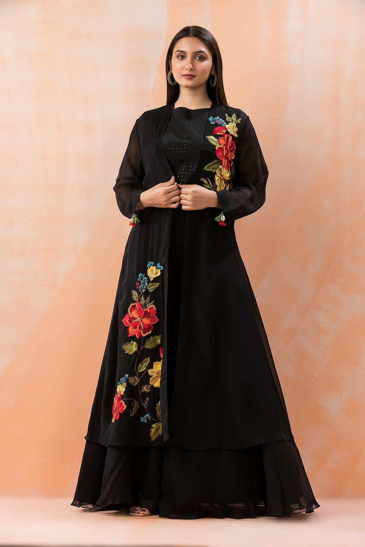 Heavy Embroidered Designer Gown with Jacket