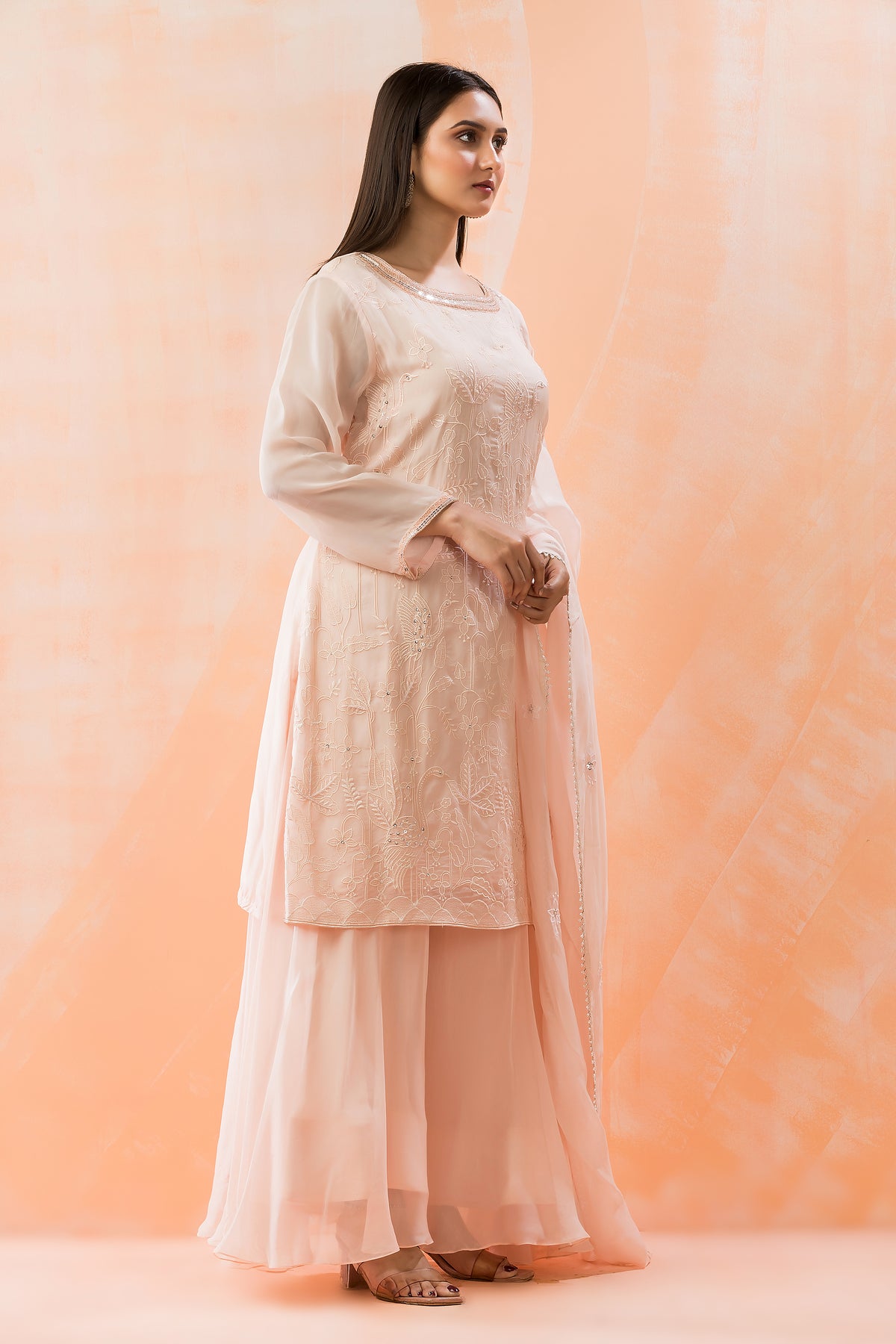 Designer Georgette Skirt-Kurta-Dupatta Set