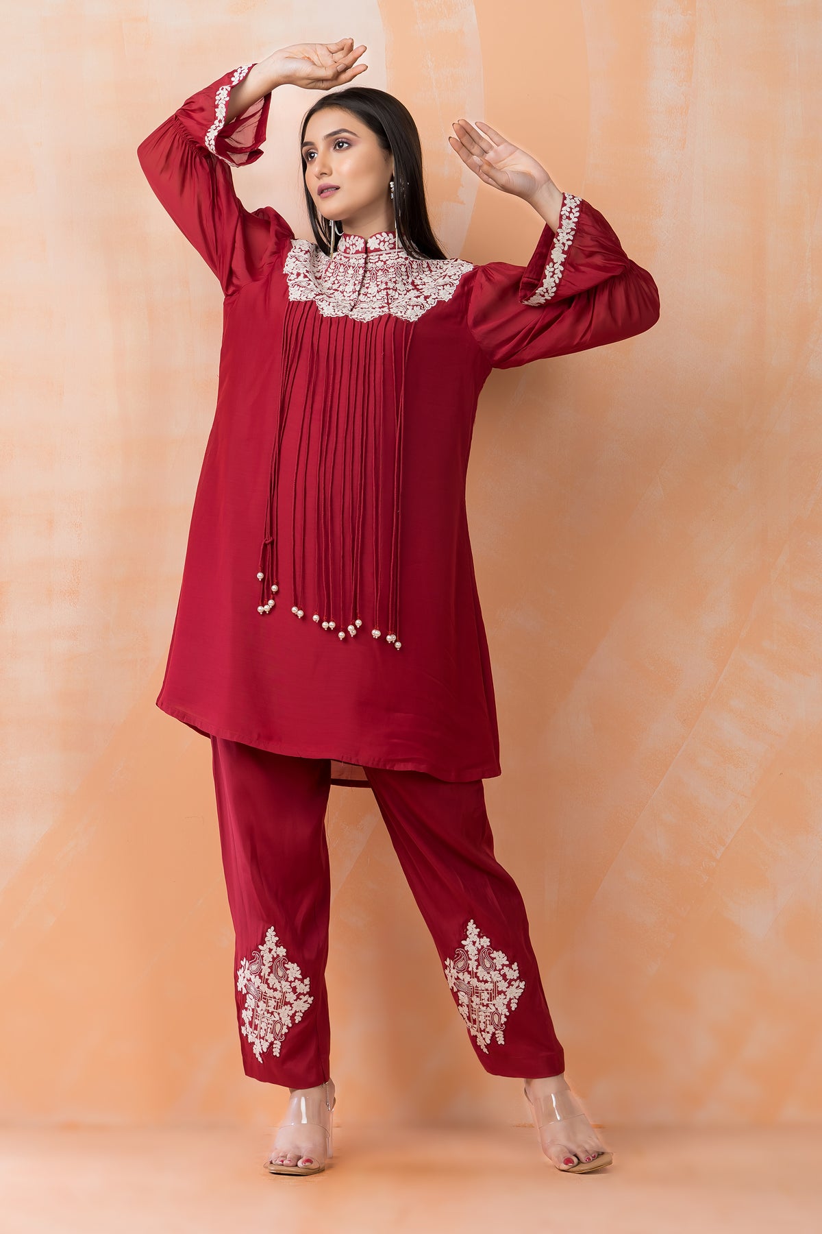 Chanderi Kurti-Pant Set