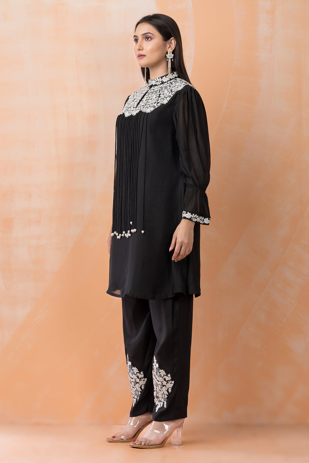 Chanderi Kurti-Pant Set