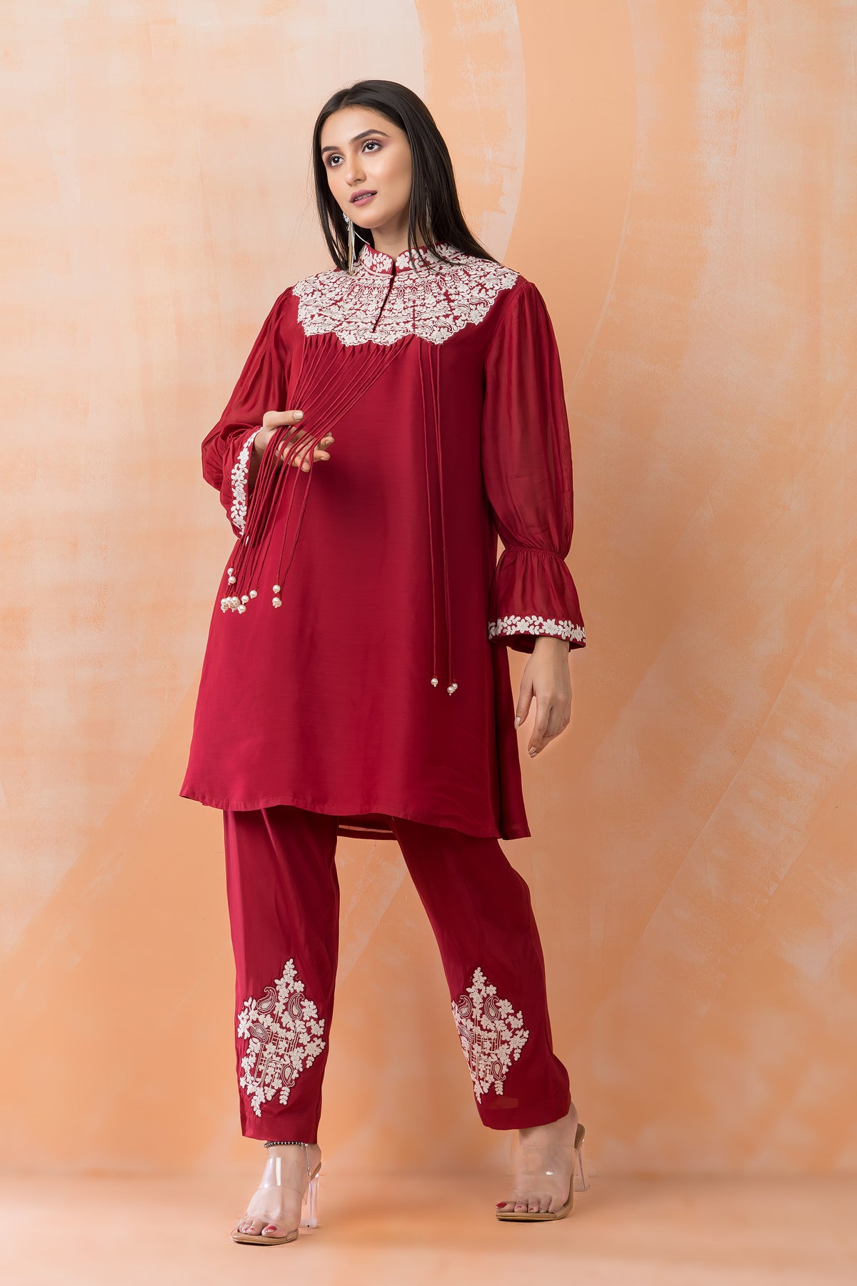 Chanderi Kurti-Pant Set