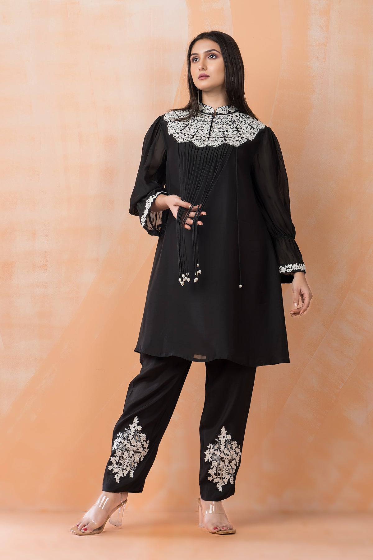 Chanderi Kurti-Pant Set