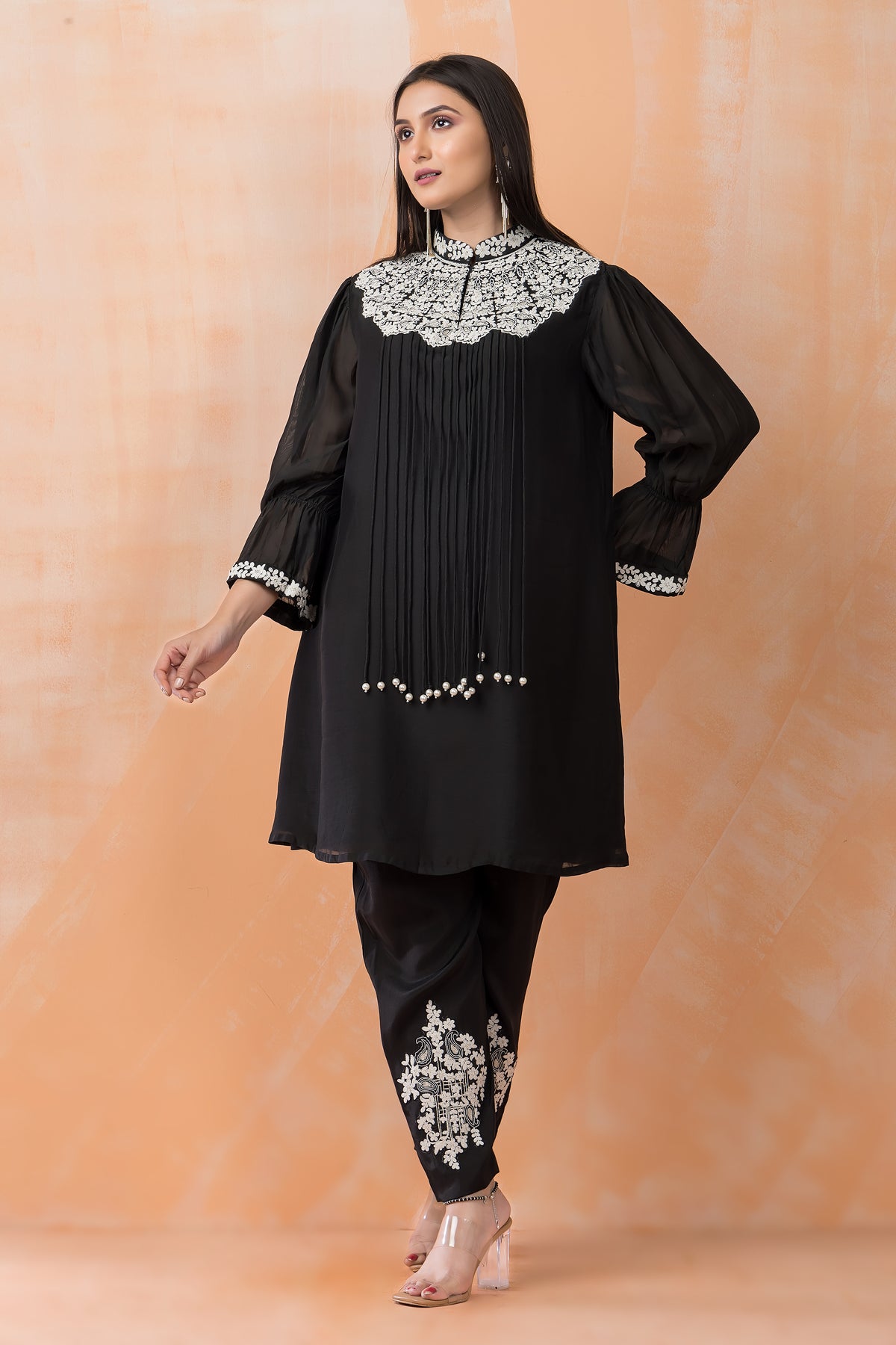 Chanderi Kurti-Pant Set