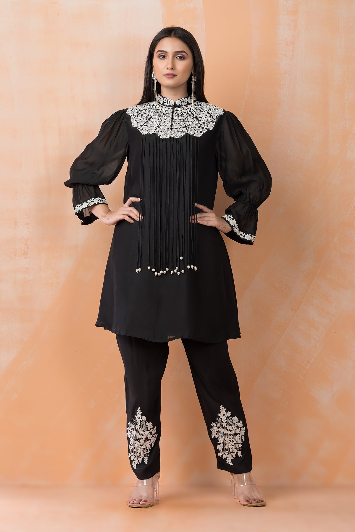 Chanderi Kurti-Pant Set