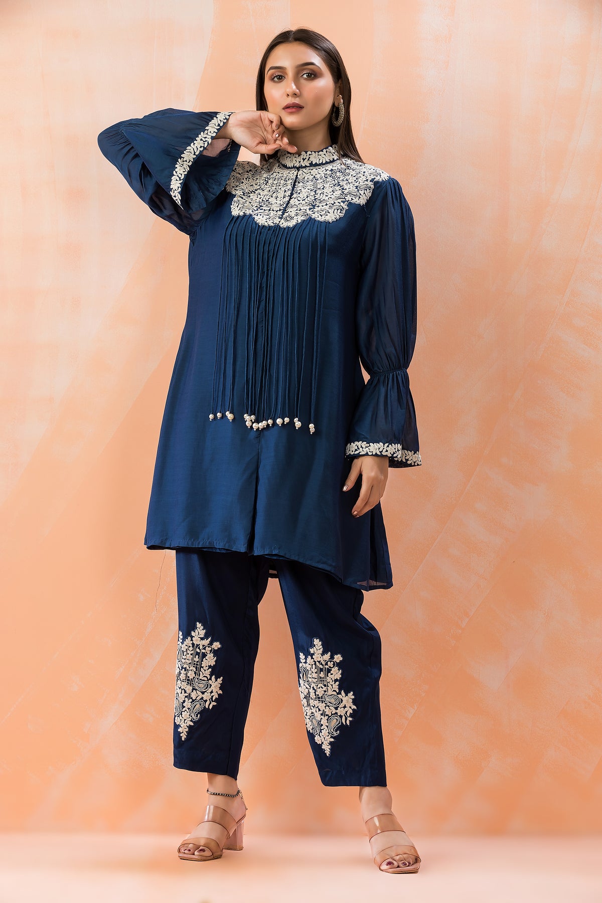 Chanderi Kurti-Pant Set