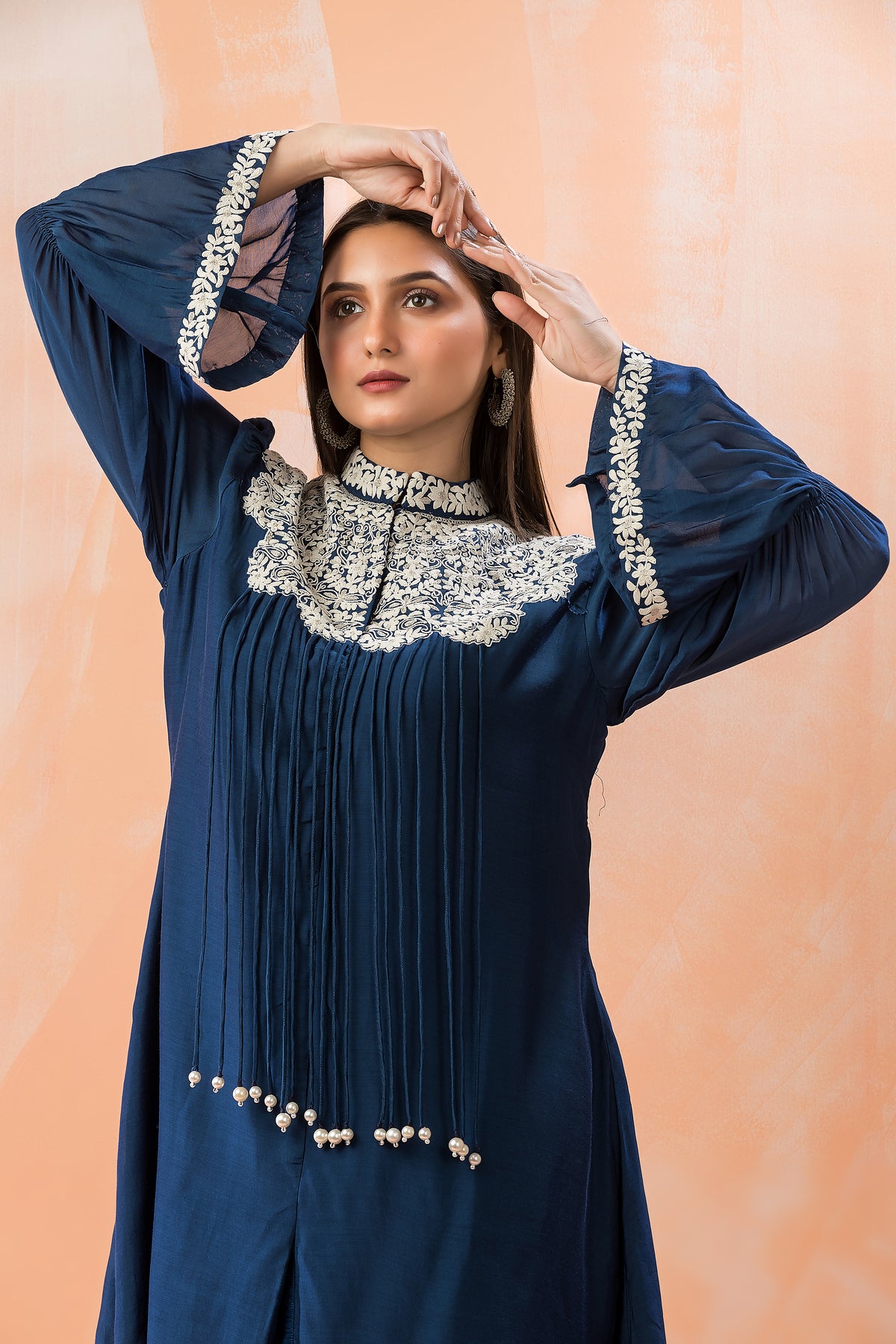 Chanderi Kurti-Pant Set