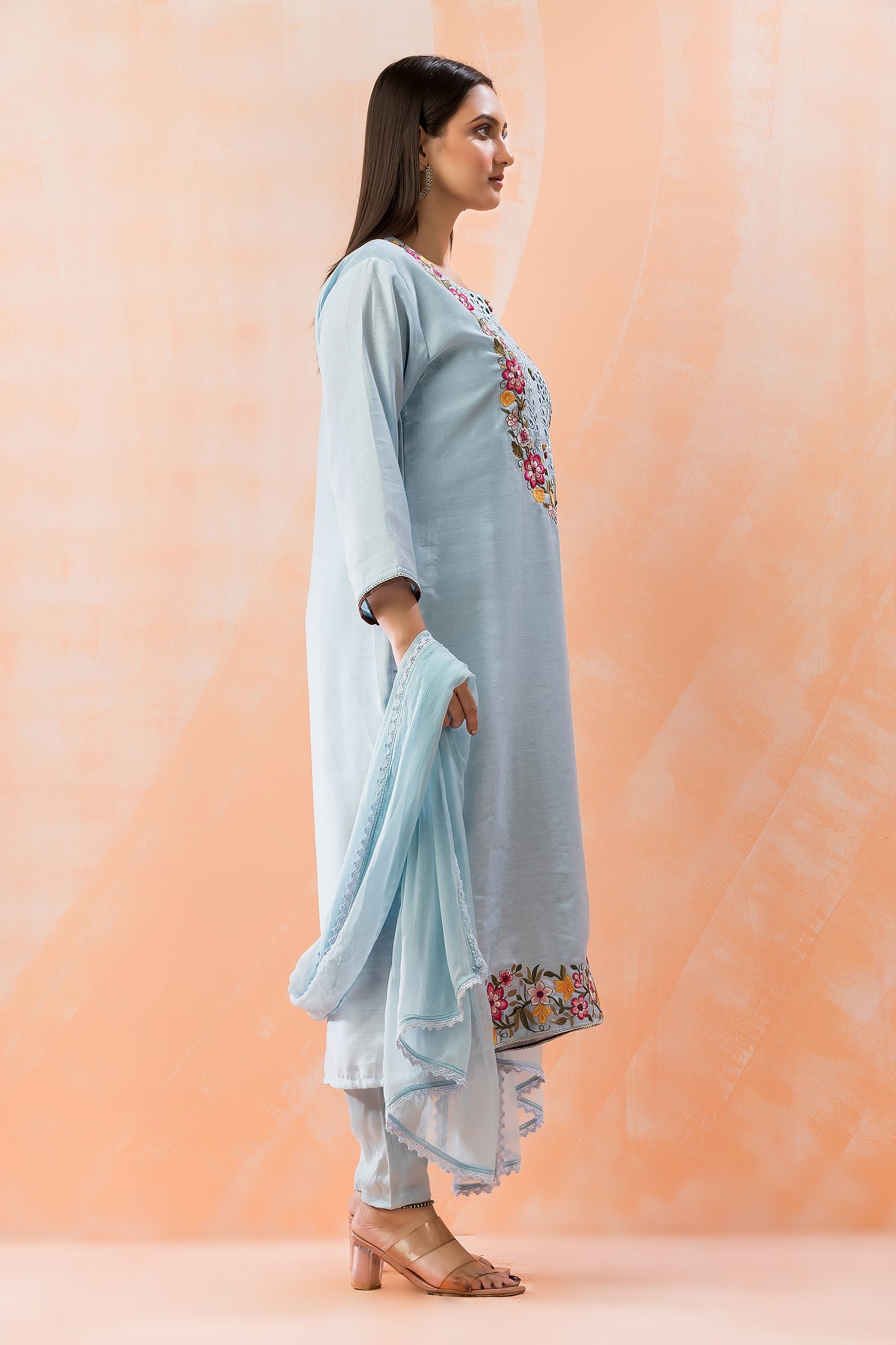 Sacred SDuta Silk Kurta Pant Dupatta Set