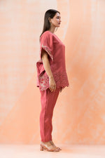 Embroidered Kaftan style Tussar Co-ord Set