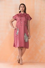 Knee Length Designer Patchwork Dress