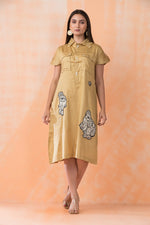 Knee Length Designer Patchwork Dress