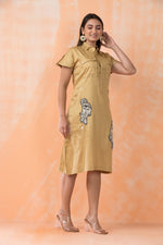 Knee Length Designer Patchwork Dress