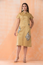 Knee Length Designer Patchwork Dress