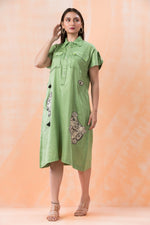 Knee Length Designer Patchwork Dress