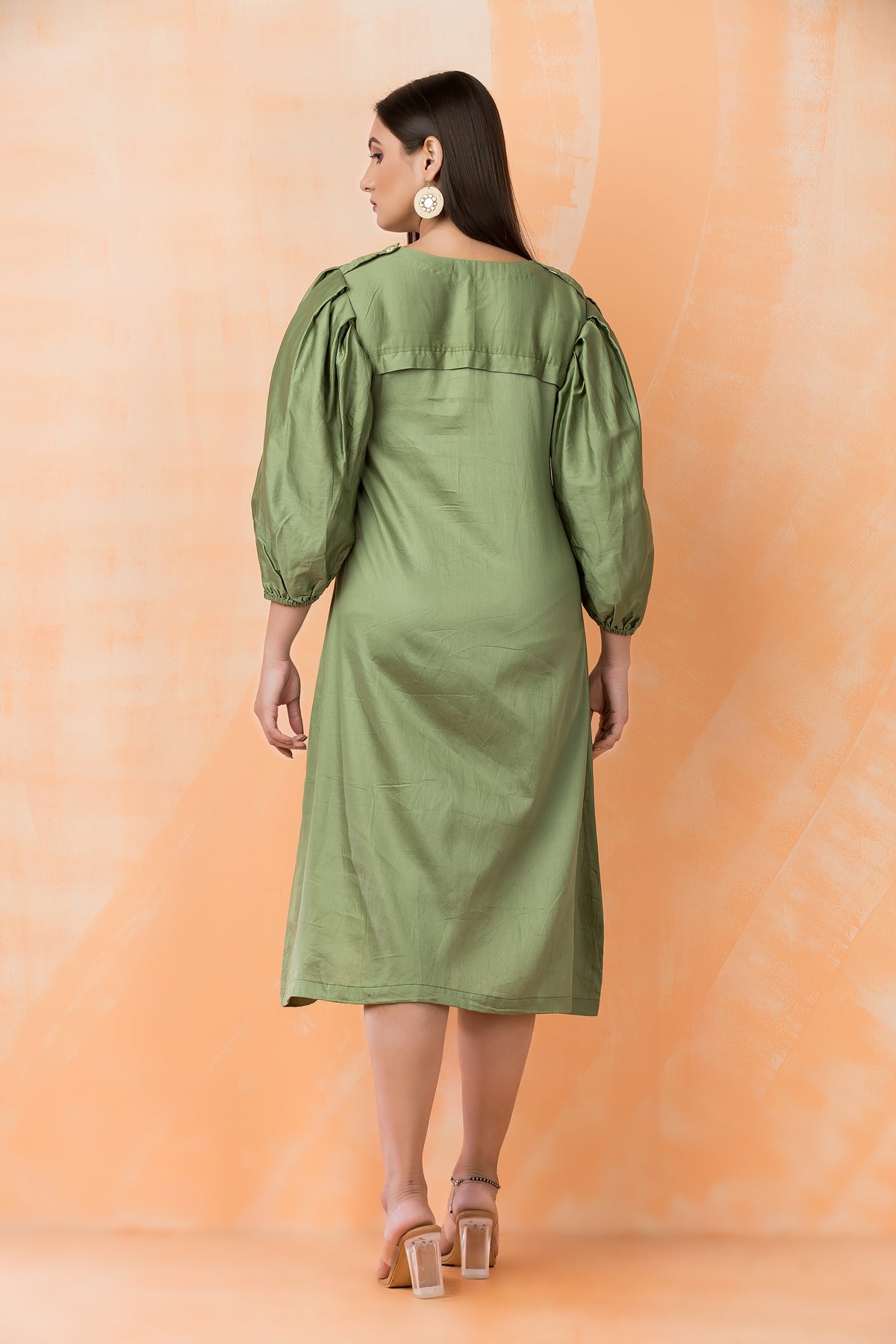 Knee Length Designer Cotton Dress