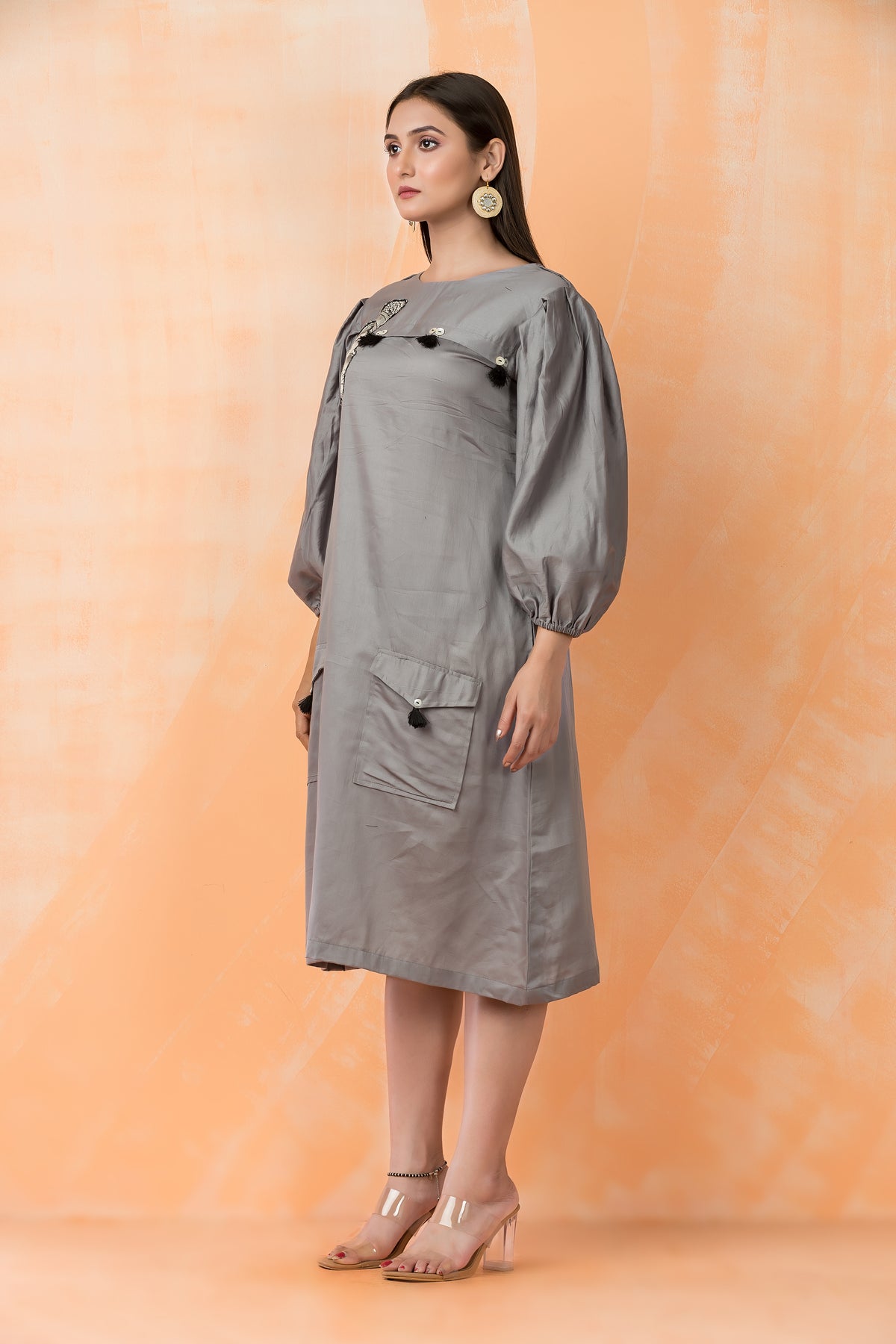 Knee Length Designer Cotton Dress