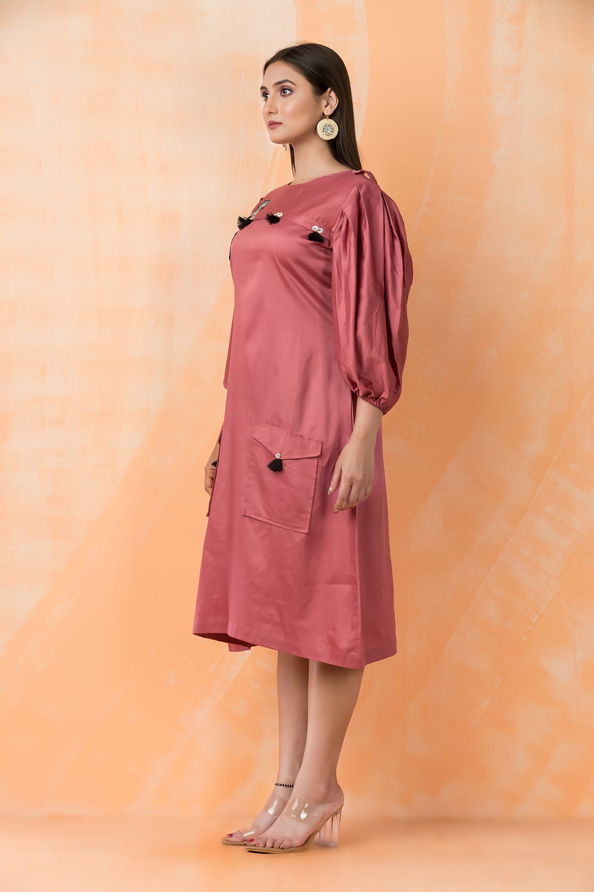 Knee Length Designer Cotton Dress