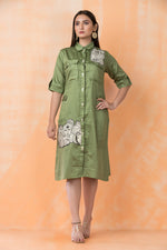 Knee Length Designer Cotton Dress