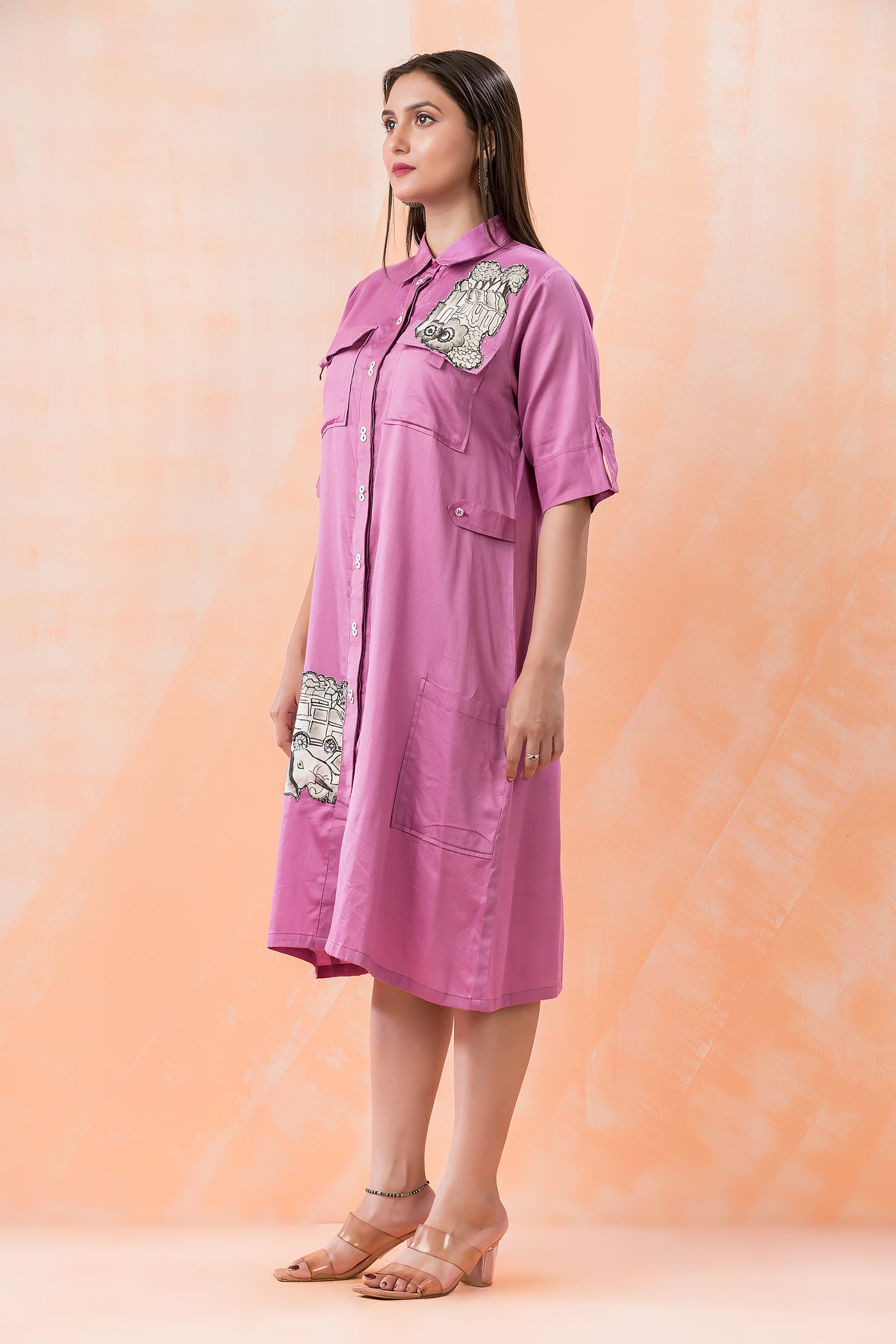 Knee Length Designer Cotton Dress