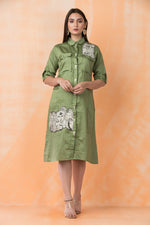 Knee Length Designer Cotton Dress