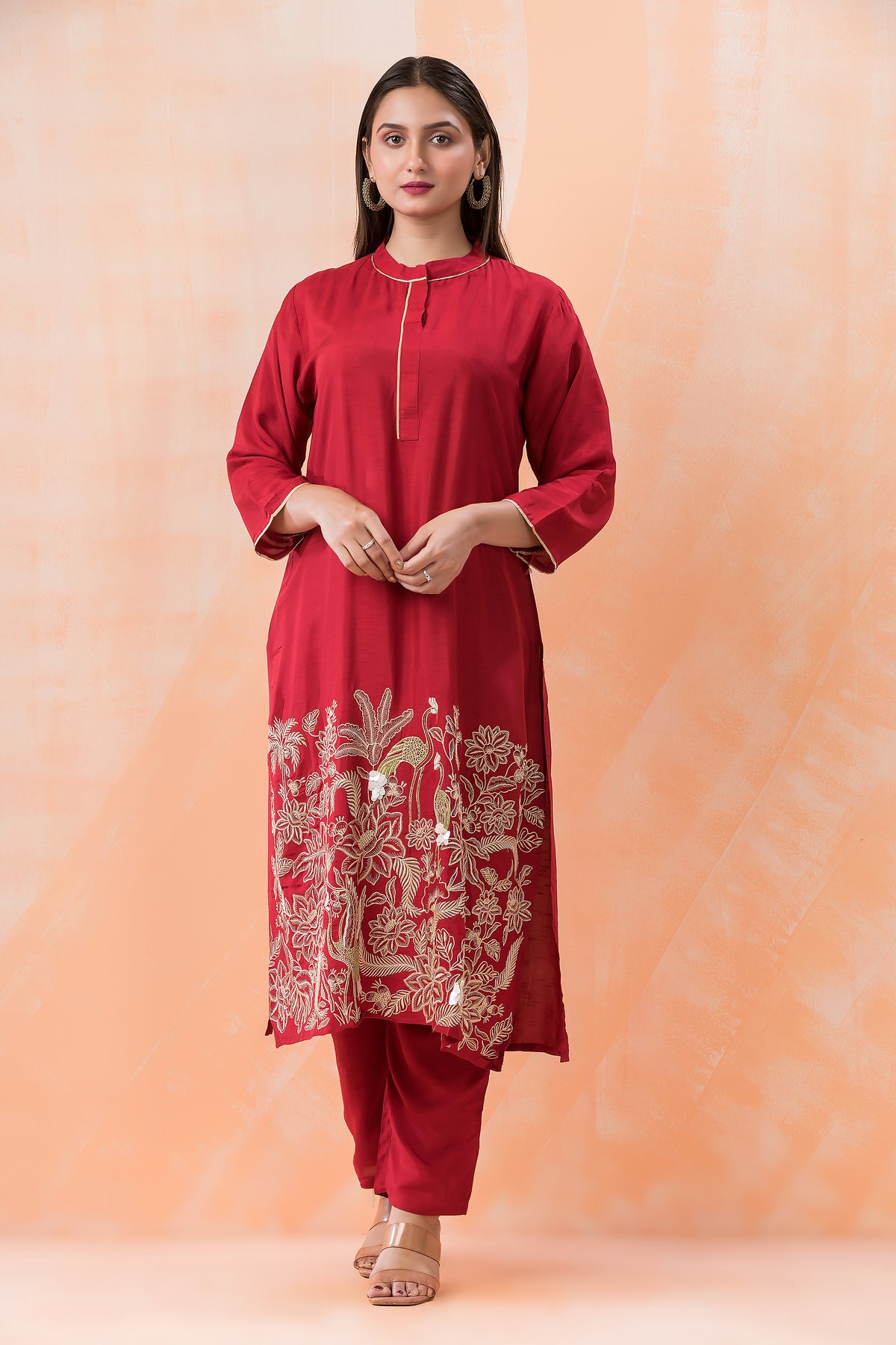 Designer Silk Kurti Pant Set