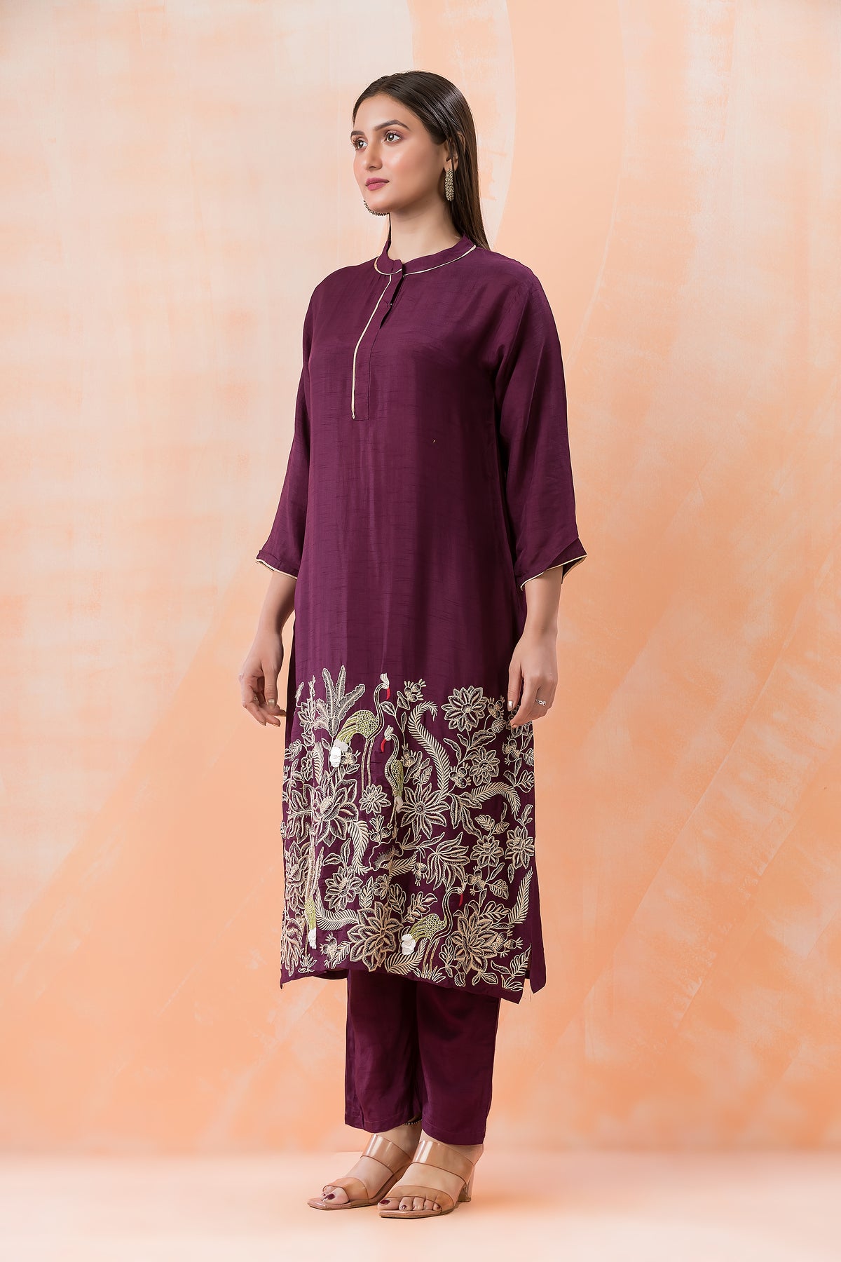 Designer Silk Kurti Pant Set