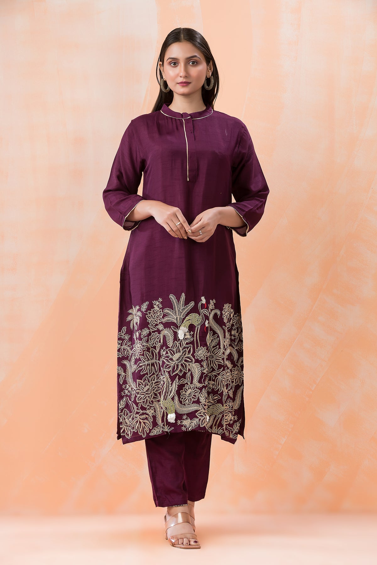 Designer Silk Kurti Pant Set