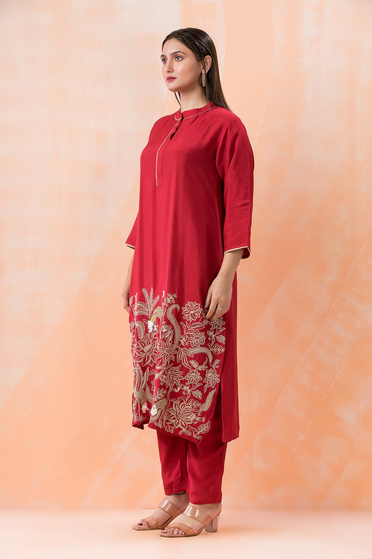 Designer Silk Kurti Pant Set