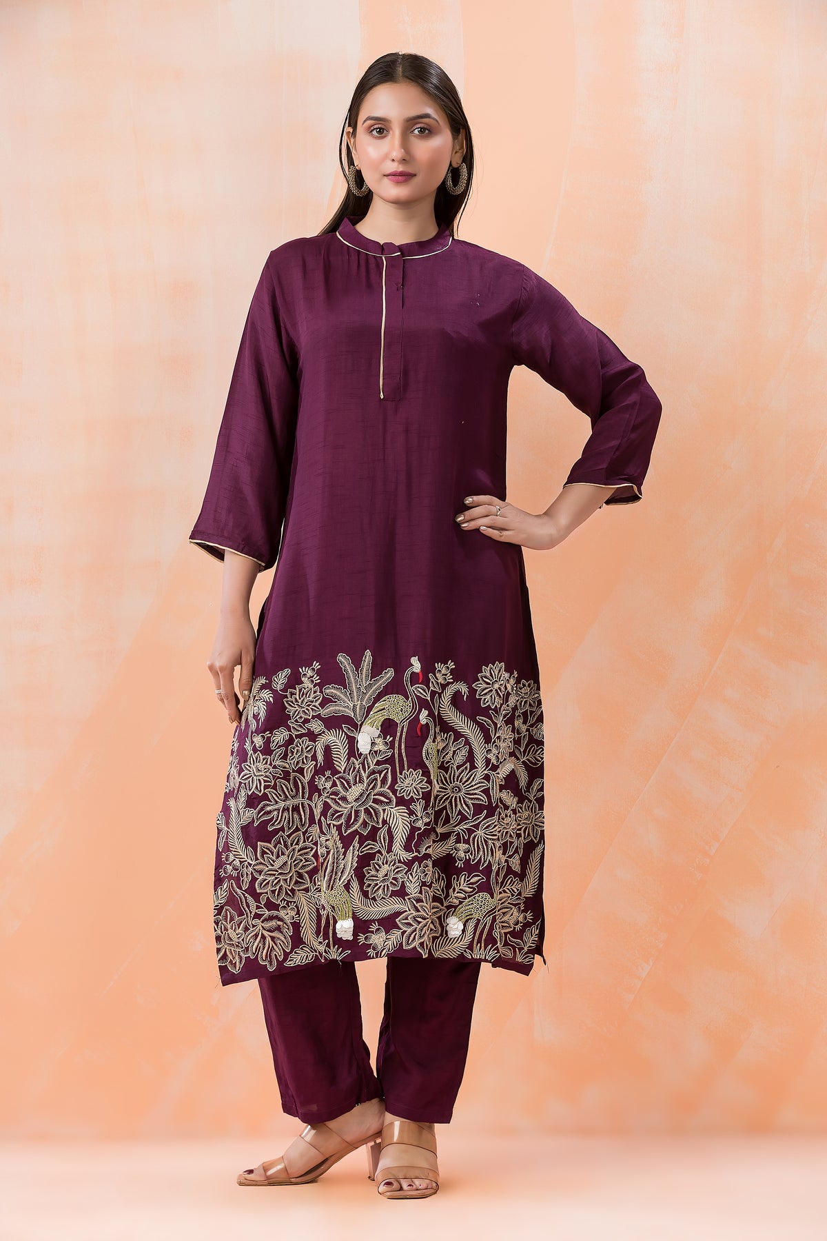 Designer Silk Kurti Pant Set