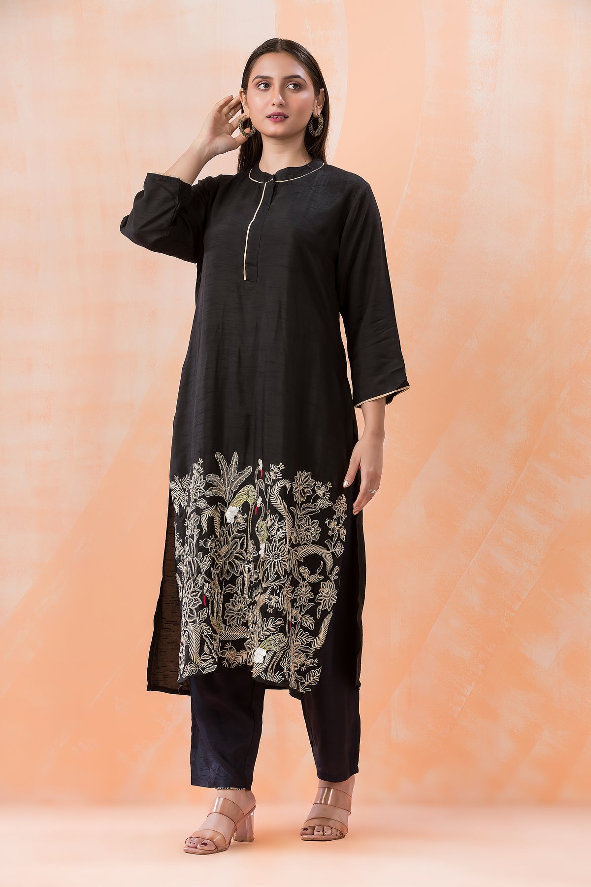 Designer Silk Kurti Pant Set