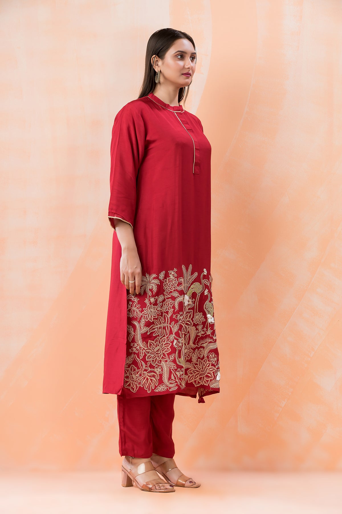 Designer Silk Kurti Pant Set