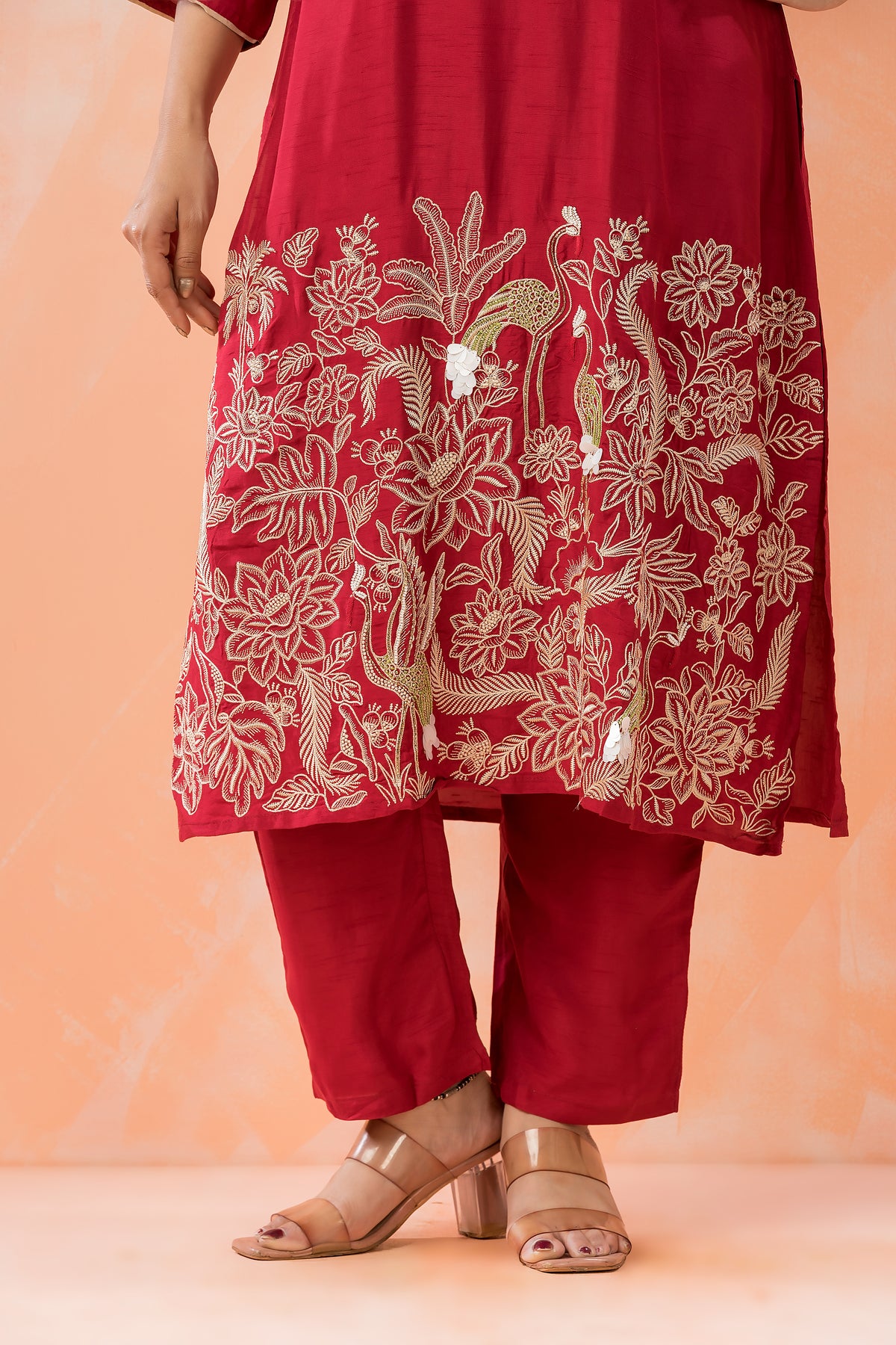 Designer Silk Kurti Pant Set