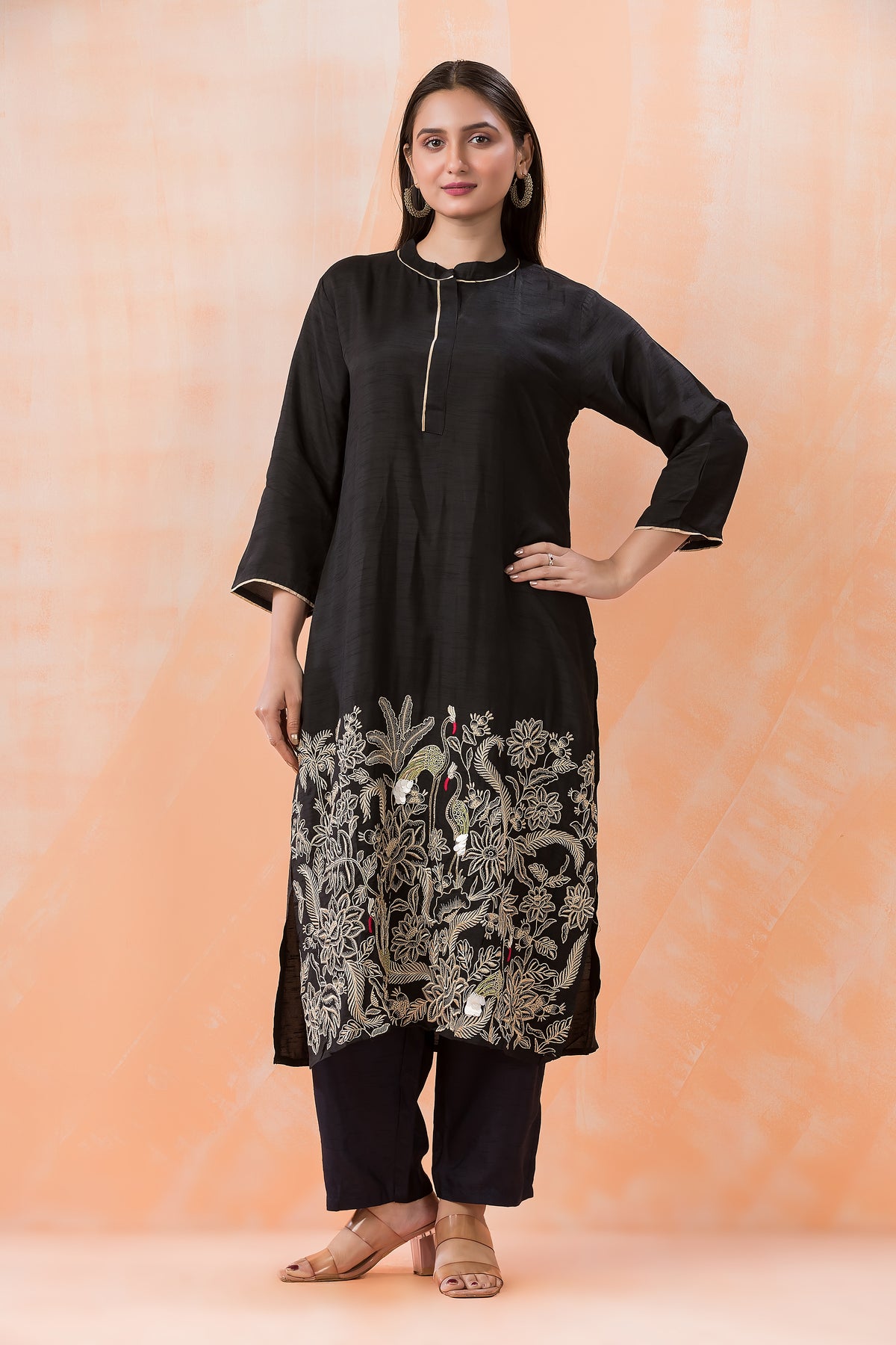 Designer Silk Kurti Pant Set