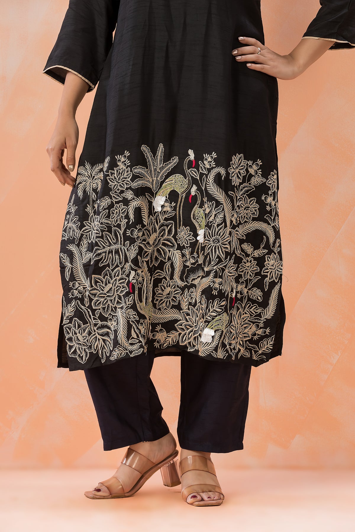 Designer Silk Kurti Pant Set