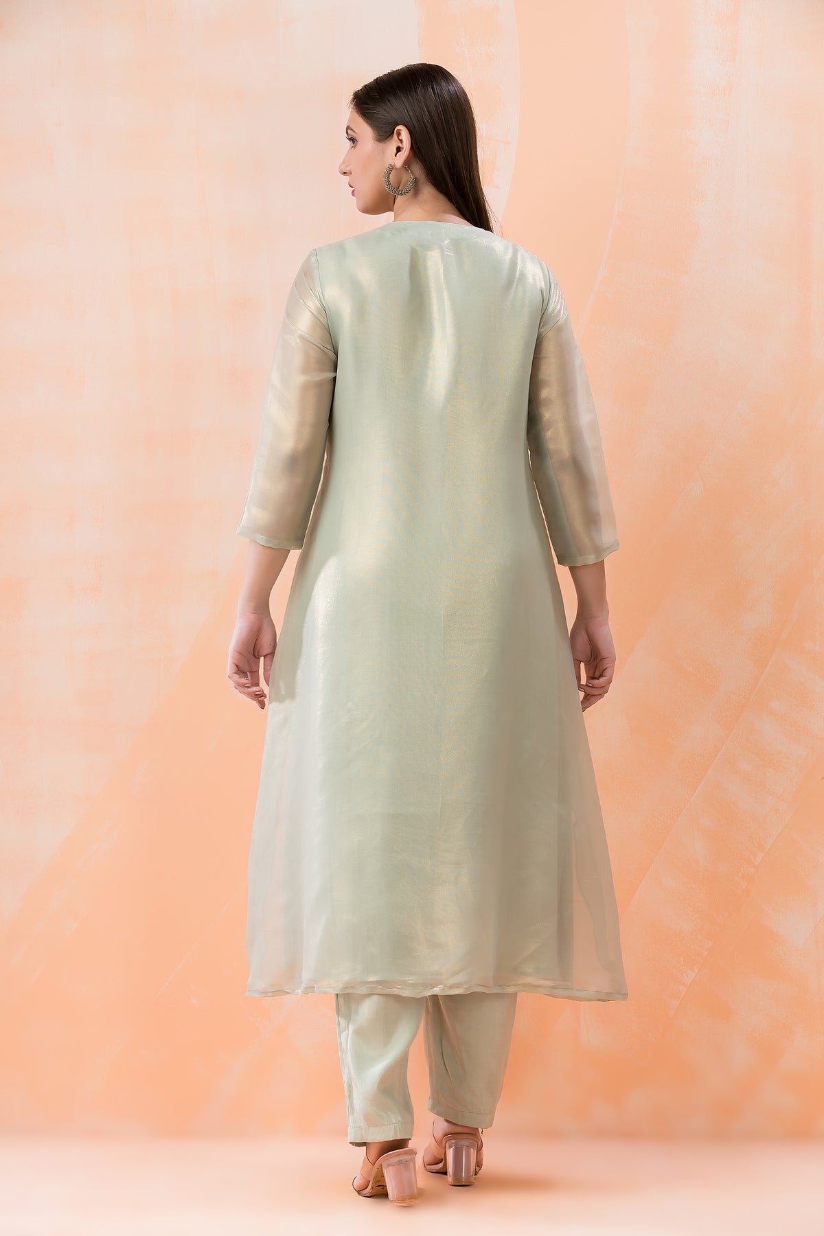 Designer Kurti-Pant Set with Yoke Embroidery