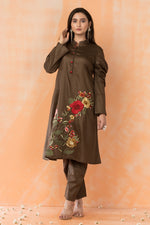 Embroidered Cotton Kurti-Pant Set