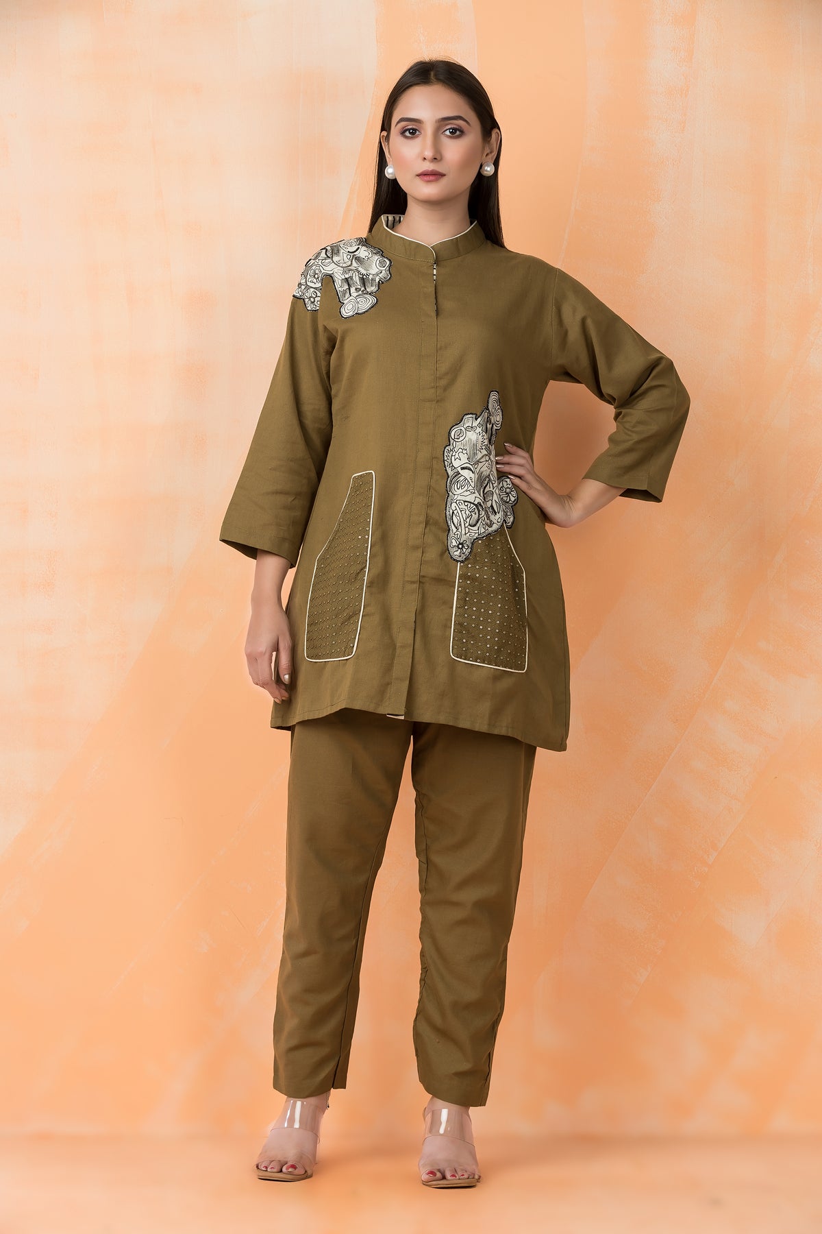 Hand Appliqued Cotton Co-ord Set