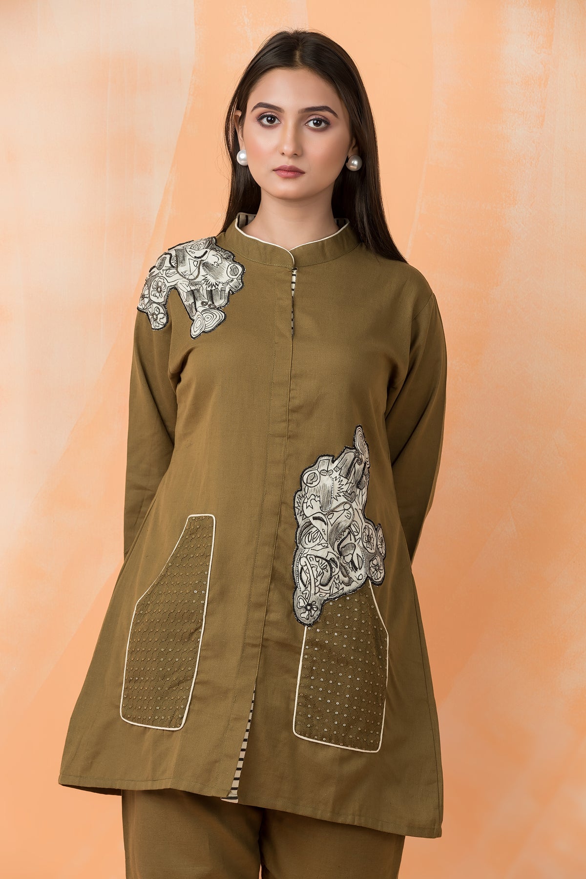 Hand Appliqued Cotton Co-ord Set