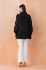 Embroidered Chinon Shirt Top