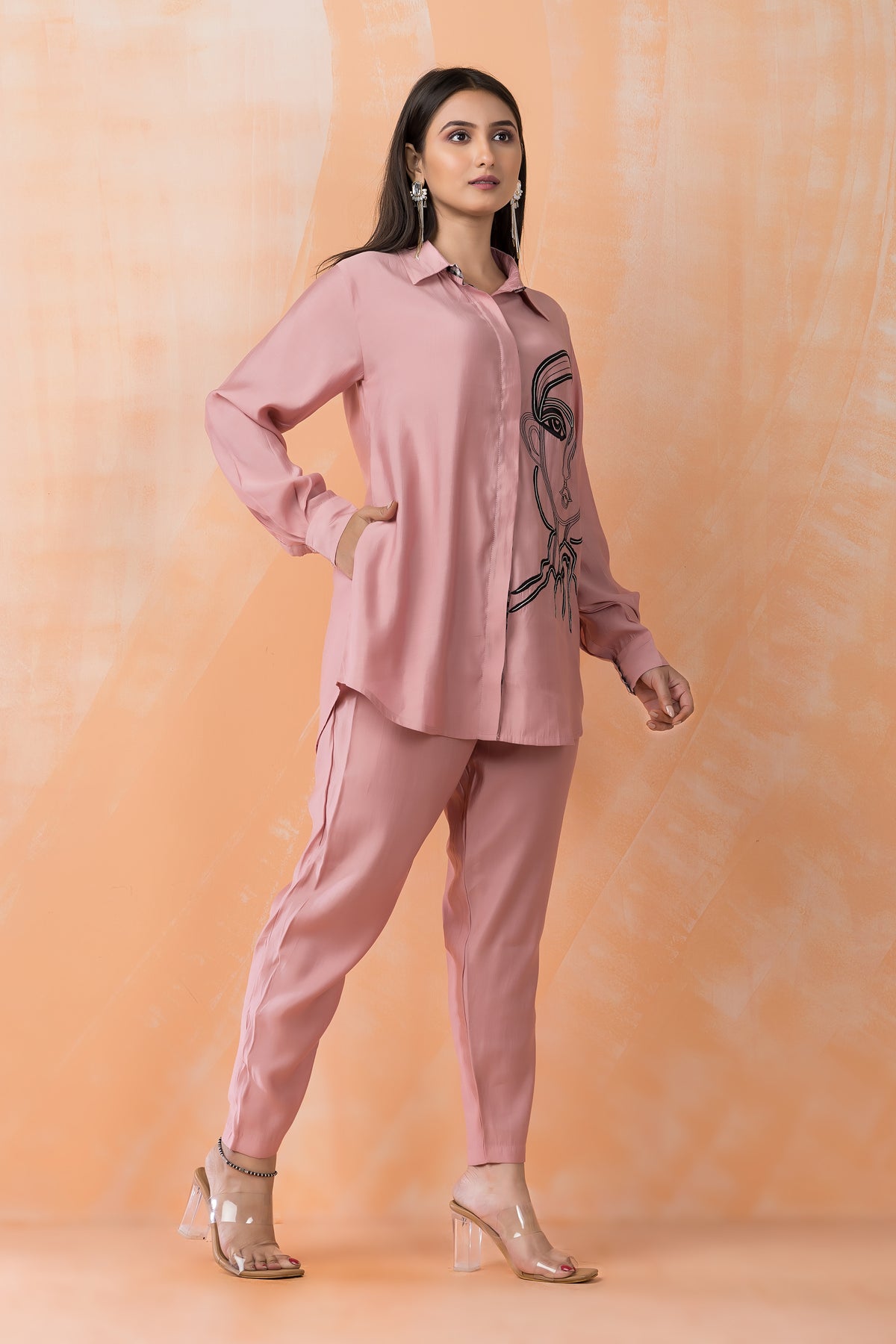 Embroidered Silk Co-ord Set
