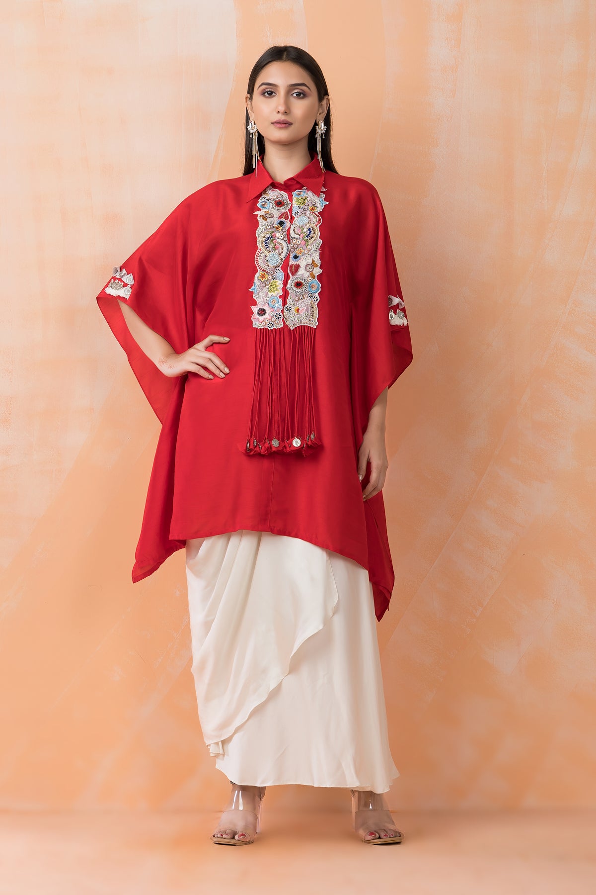 Kaftan Style Designer Dress paired with Stylish Skirt