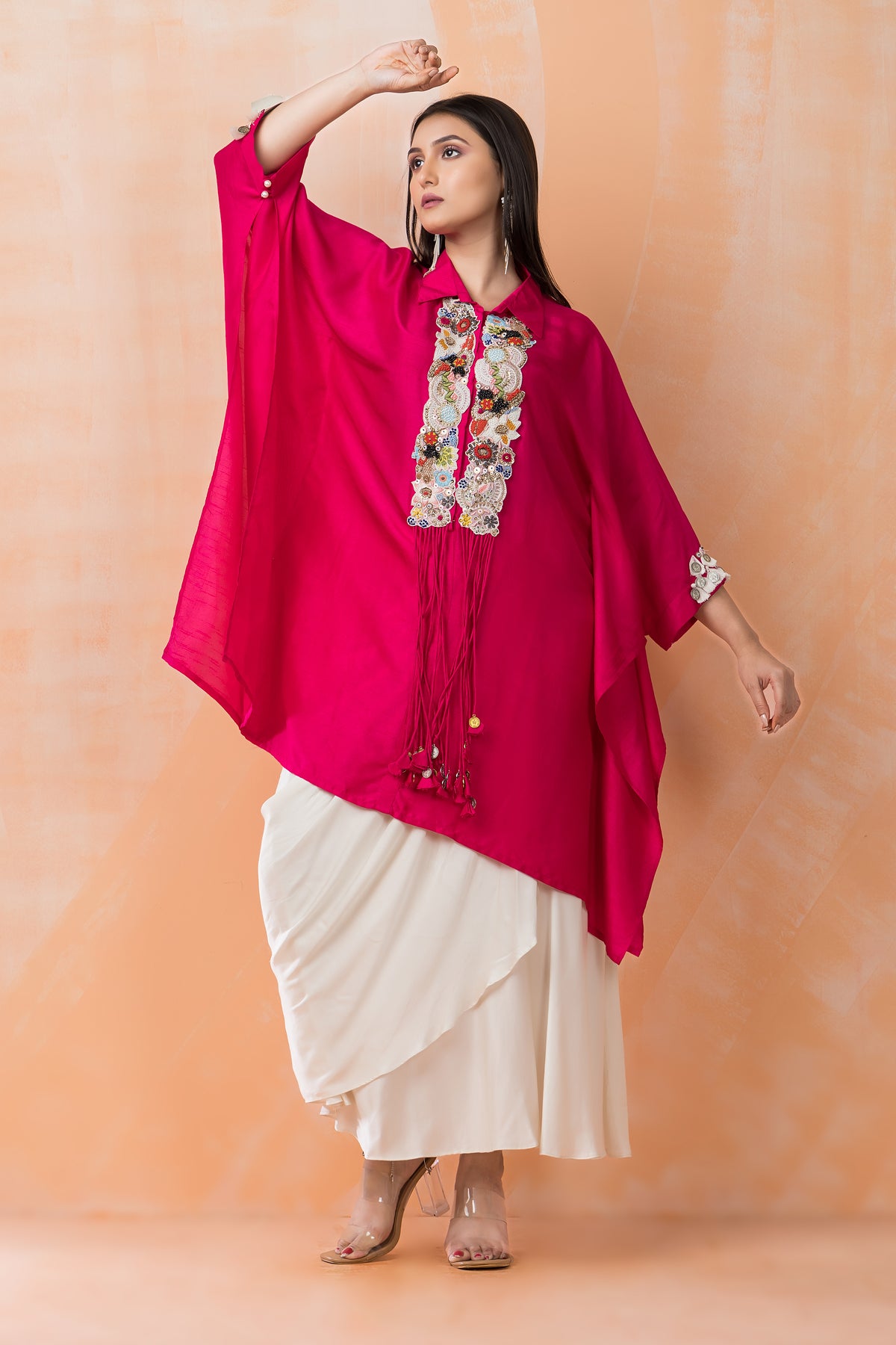 Kaftan Style Designer Dress paired with Stylish Skirt