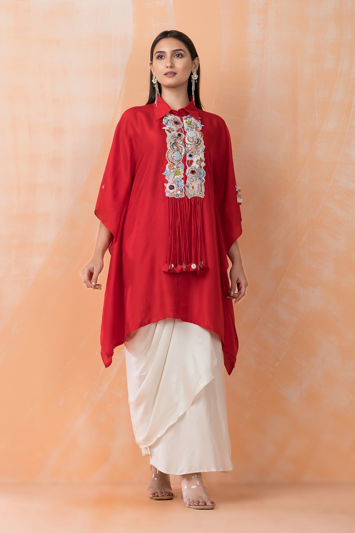 Kaftan Style Designer Dress paired with Stylish Skirt