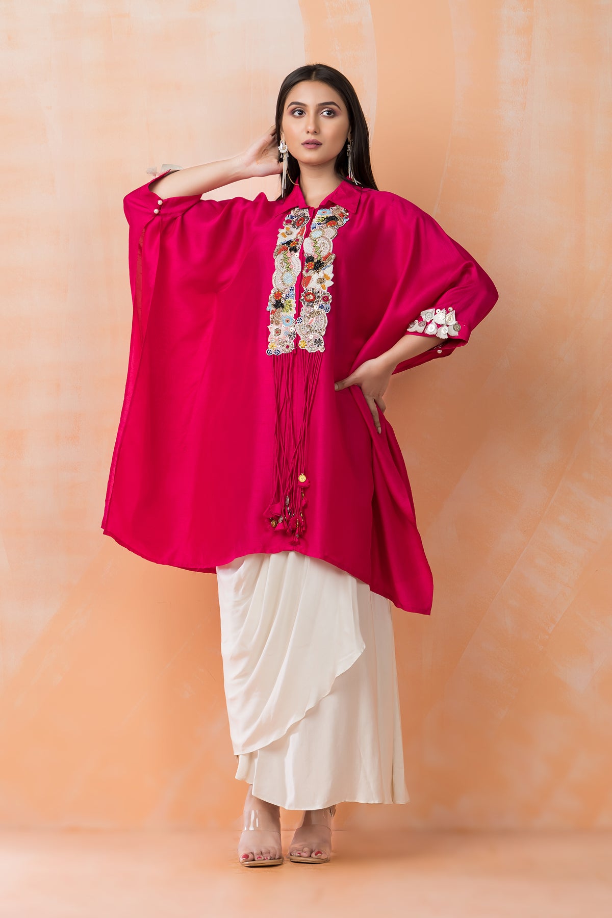 Kaftan Style Designer Dress paired with Stylish Skirt